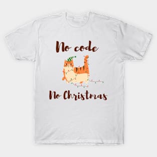 meowy catmas cat christmas tree xmas girls boys funny santa T-Shirt